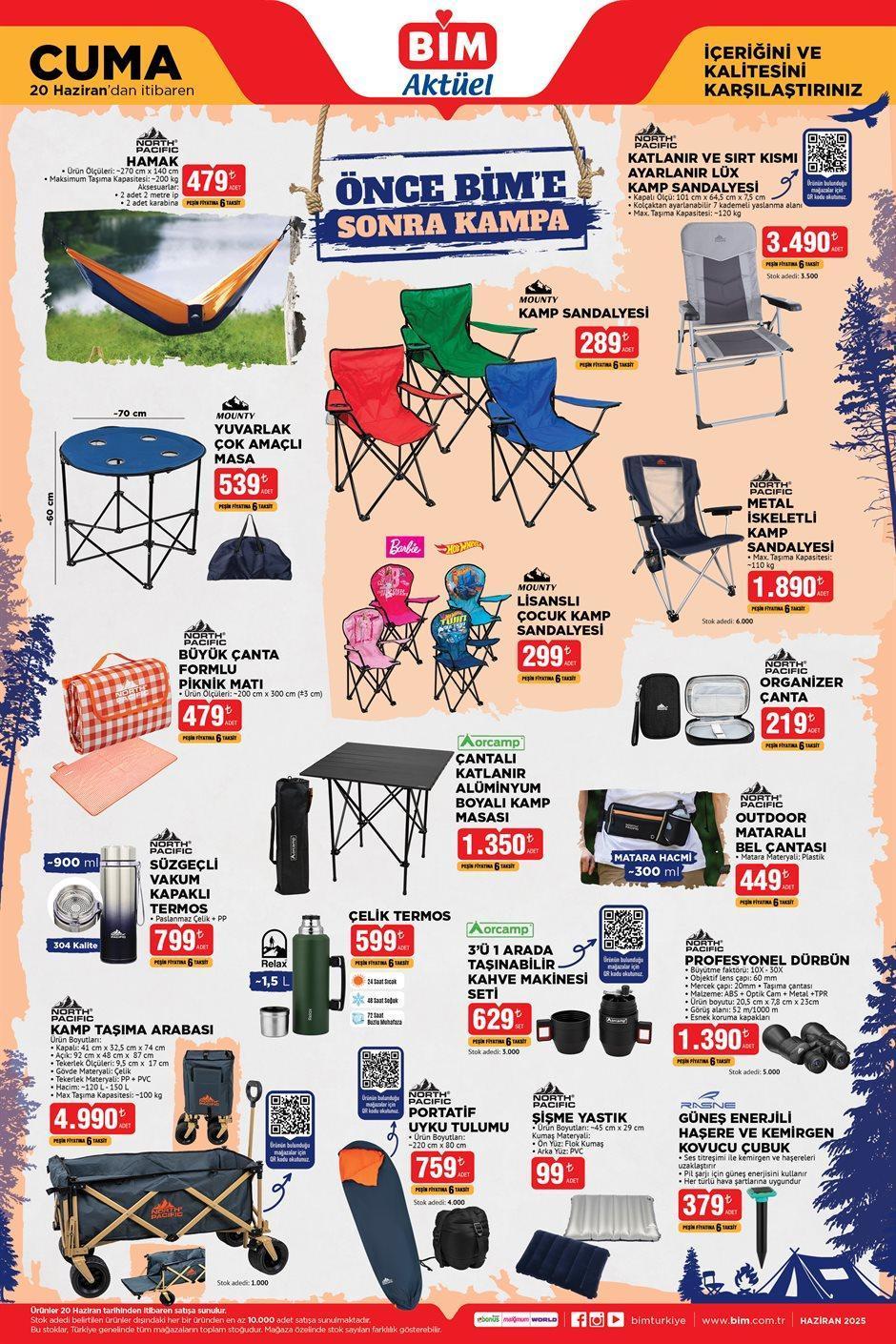 BİM Kamp Ürünleri